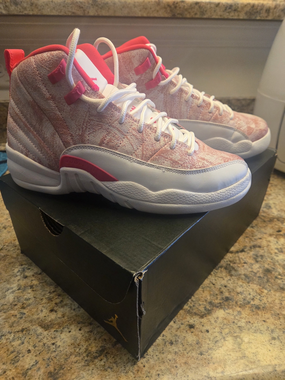 Jordan Kids Pink and White High-Top Sneakers